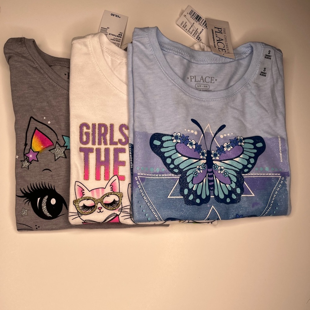 3 Childrens place girls small (5-6) t-shirts